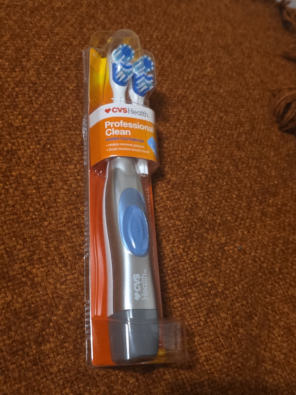 CVS Health Professional Clean Electric Toothbrush — Silver with Blue Accents